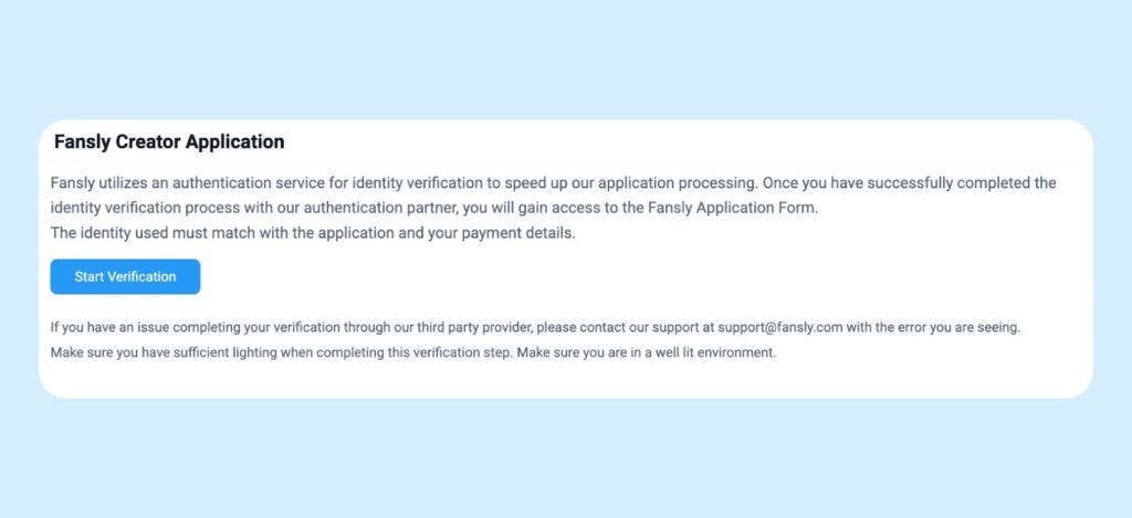 Account Verification Fansly