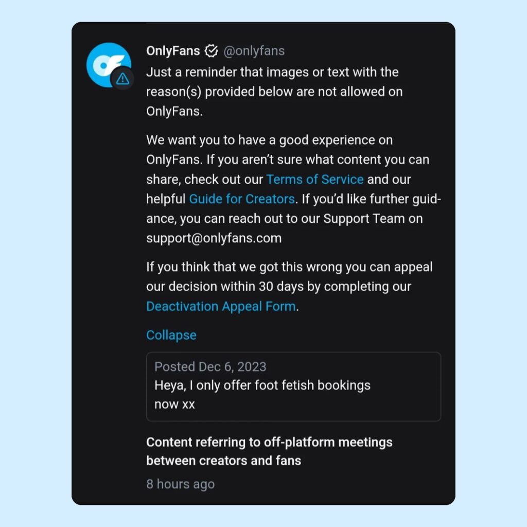 OnlyFans are moderated