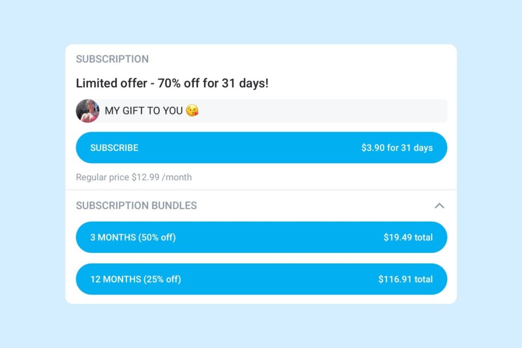 Онлифанс платная страница