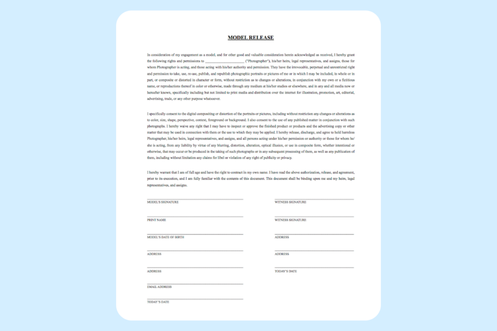 Official Model Release for Fansly Creators